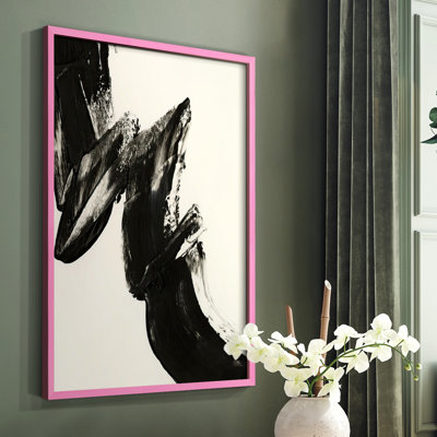 Black Expression II Framed Print - Solid Wood