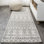 Tapis crème / gris Bouton Bouton Beni Souk