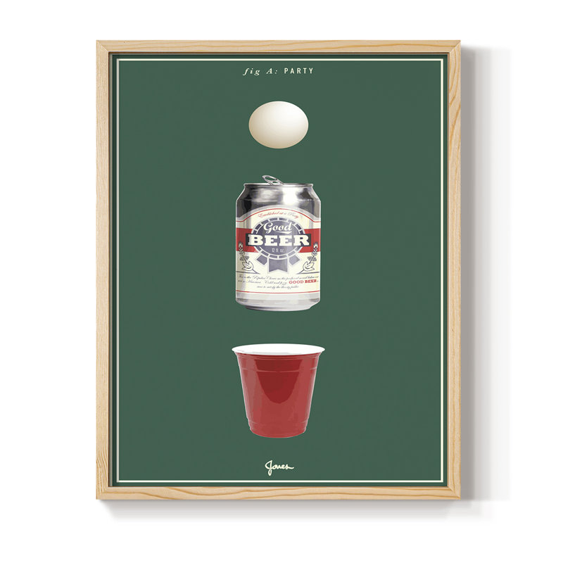 Fig. A: Party Framed Print - Solid Wood, 11" H x 9" W