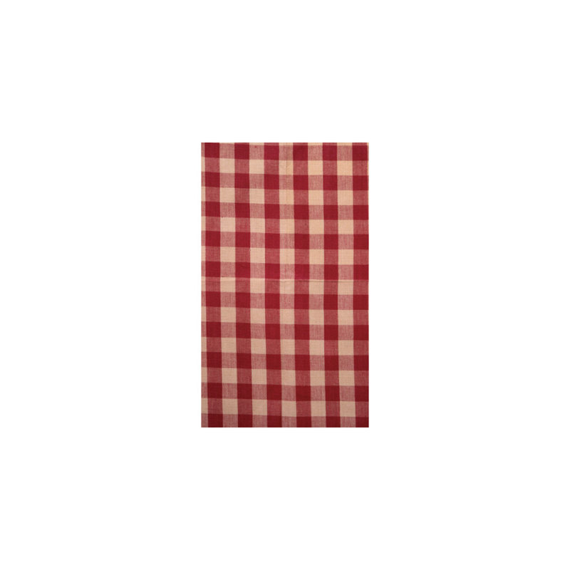 Cantonnière en coton 72 "Morimasa Gingham, Bourgogne