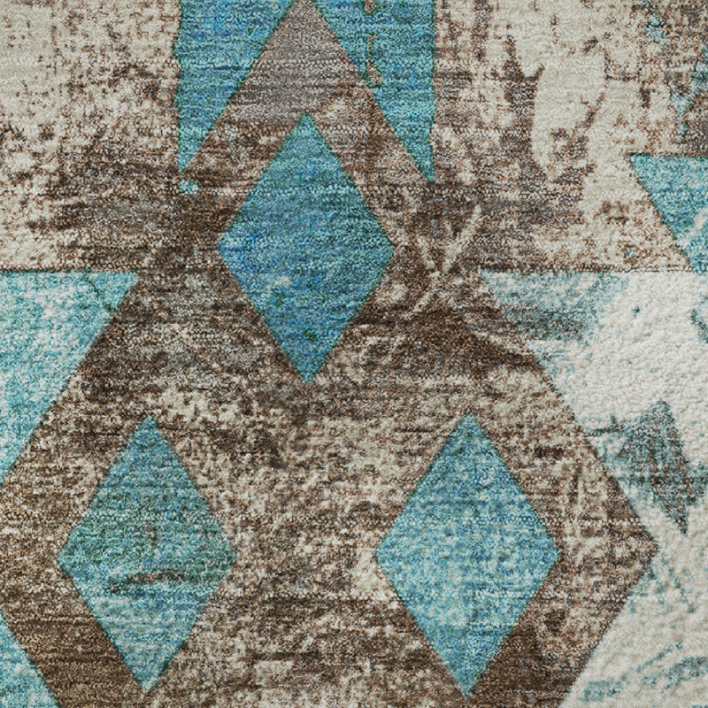 Premium Machine Washable Fairwood AMF1879 Aztec Rug, Round 8'