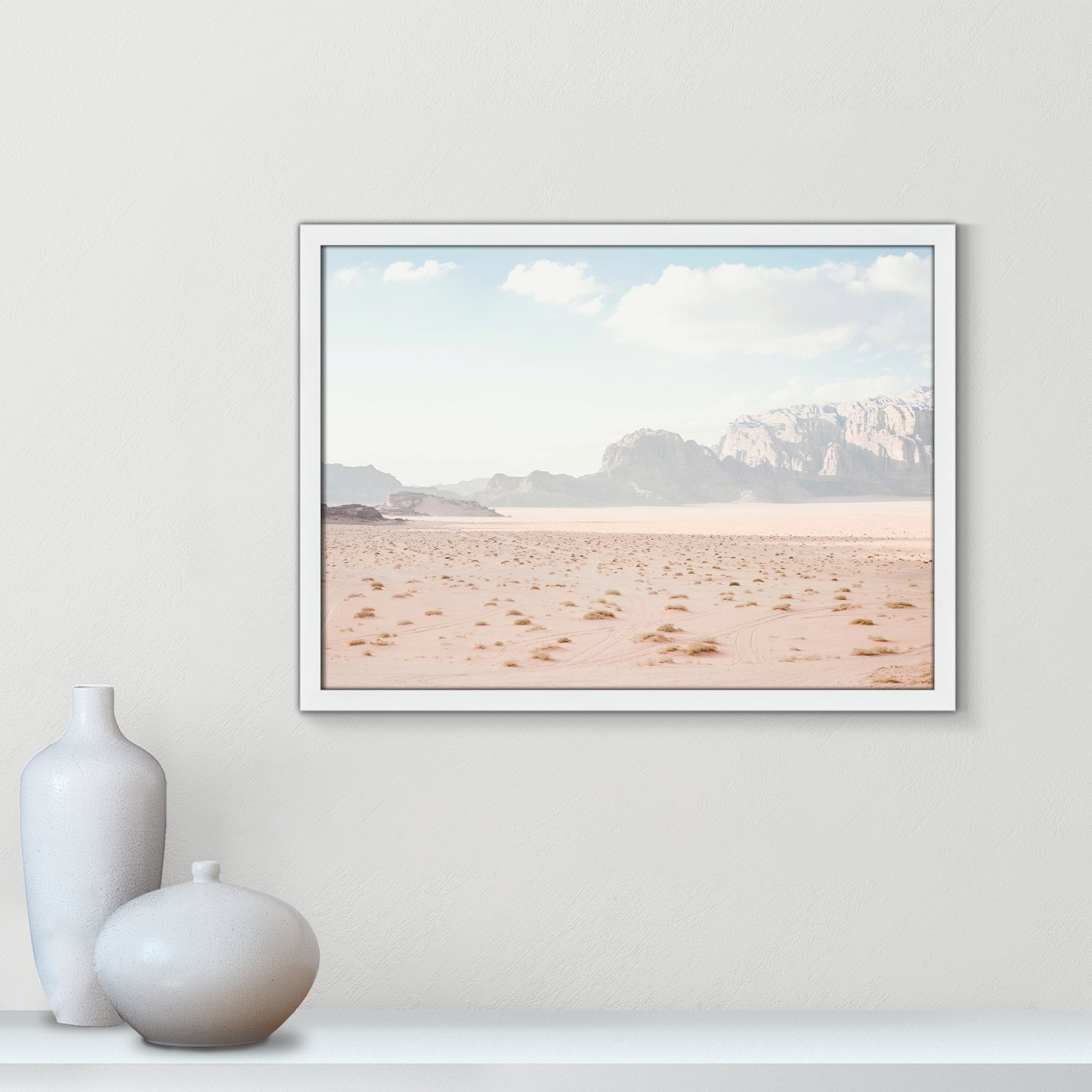 Tire Tracks "Tire Tracks" Print, 23" W x 17" H, Satin White Framed