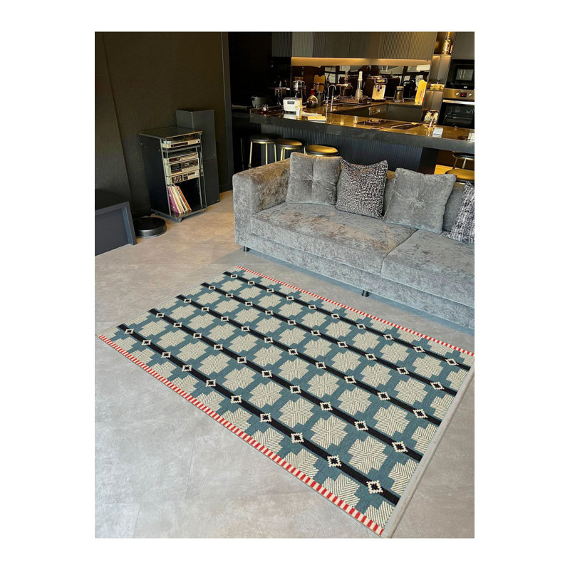 Tapis à motif géométrique multicolore Paris Paris, Sous-tapis rectangulaire de 3 pi 3 po x 4 pi 11 po