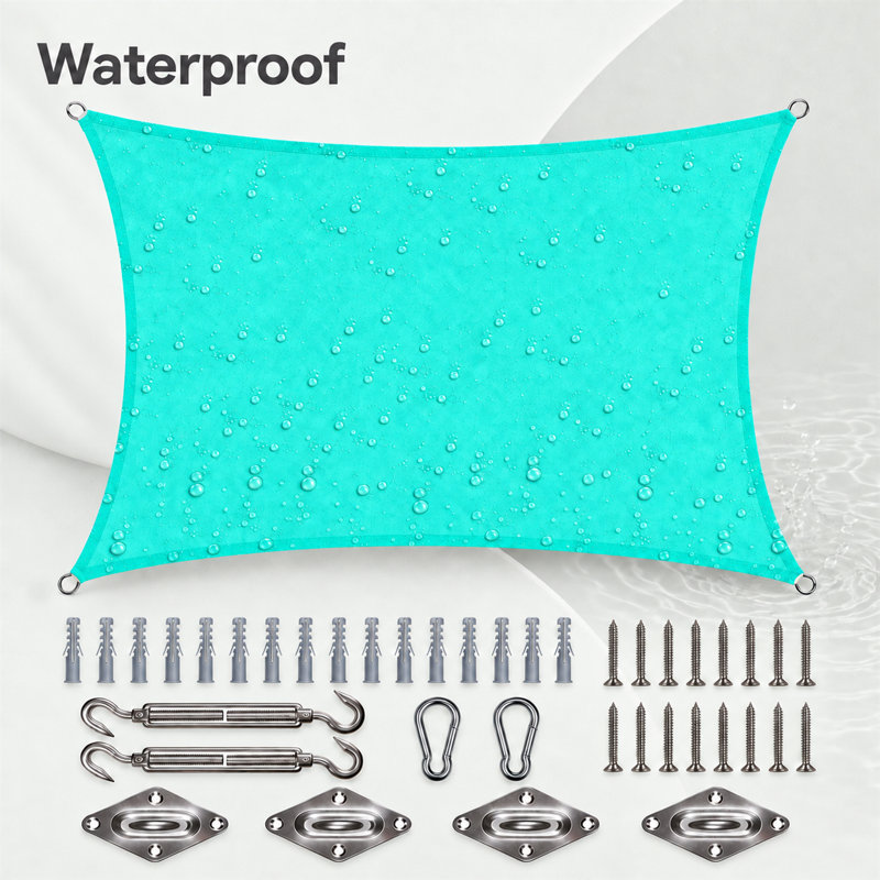 Toile d'ombrage rectangulaire 7 'x 12', Turquoise