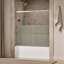 Elate Sliding Bath Door, 56-3/4-In H X 56-1/4 - 59-5/8-In W With Heavy 5/16-In Thick Crystal Clear Glass With Privacy Band-213490204