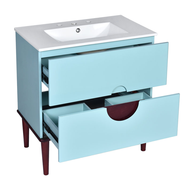 Meuble-lavabo simple 30 po avec comptoir en céramique