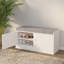 Banc de rangement pour chaussures avec armoire à 2 portes, banc d'entrée avec rangement pour chaussures, banc de chaussures avec coussin, tablettes réglables, banc de rangement pour chaussures