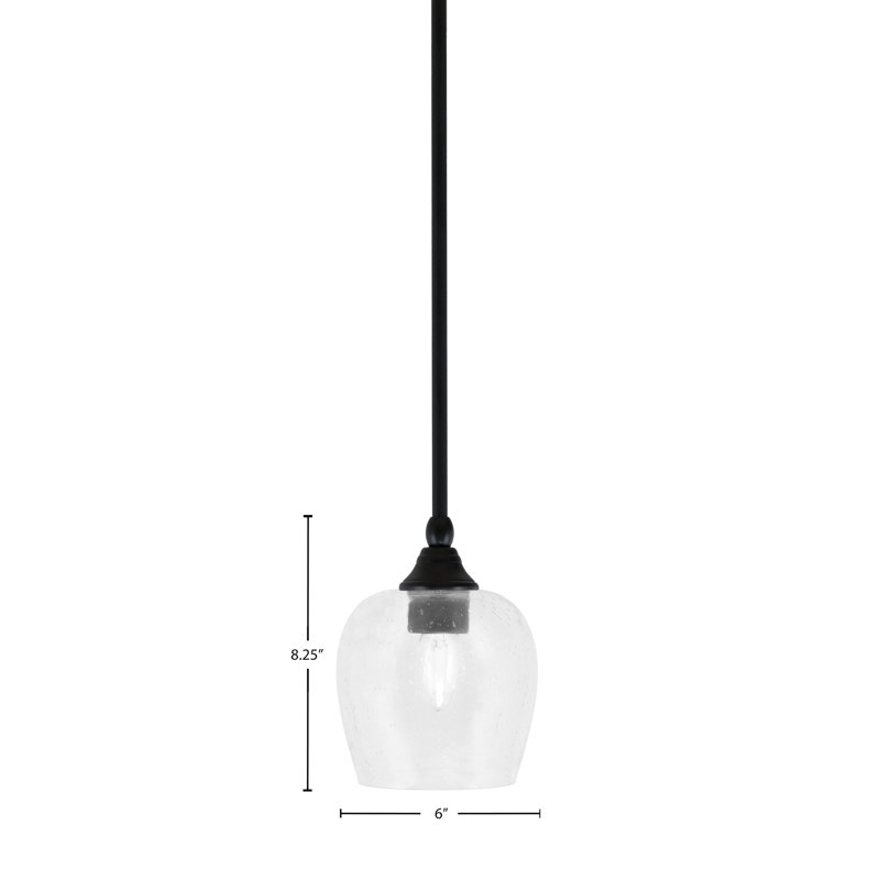 Mini-luminaire suspendu avec tige en verre 6 po, Clair