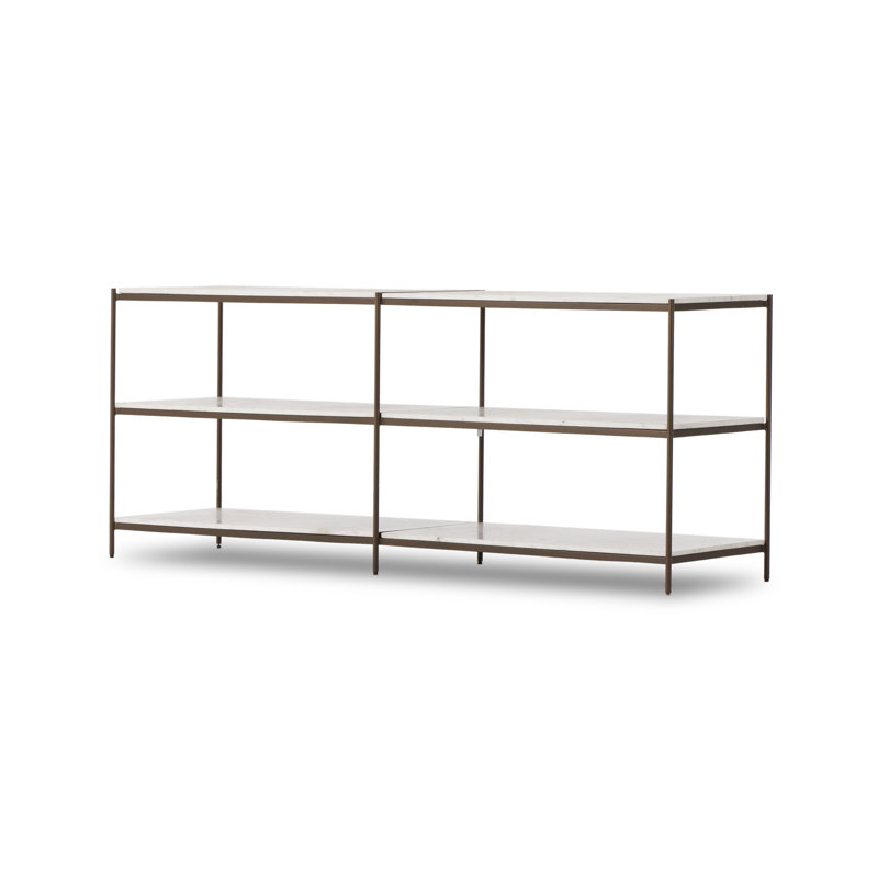 Clyne Tincher 78" Console Table, Polished White Marble