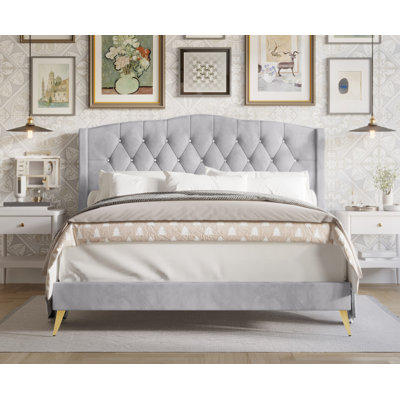 Dwaylon Upholstered Wingback Bed
