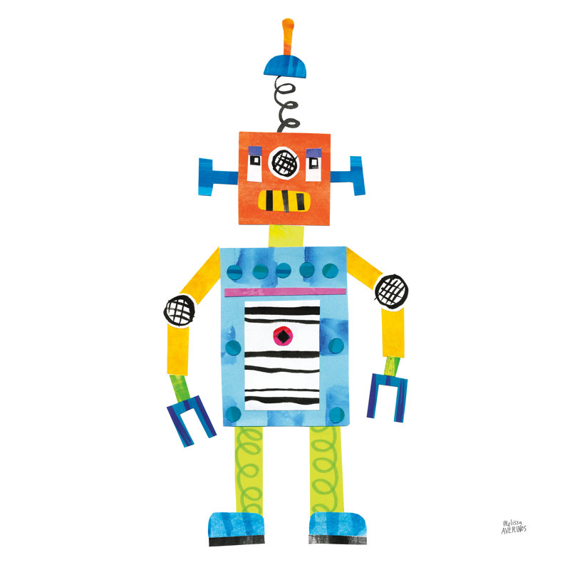 Robot Party II by Melissa Averinos - Wrapped Canvas Art Prints, 30cm H x 30cm W x 3.8cm D