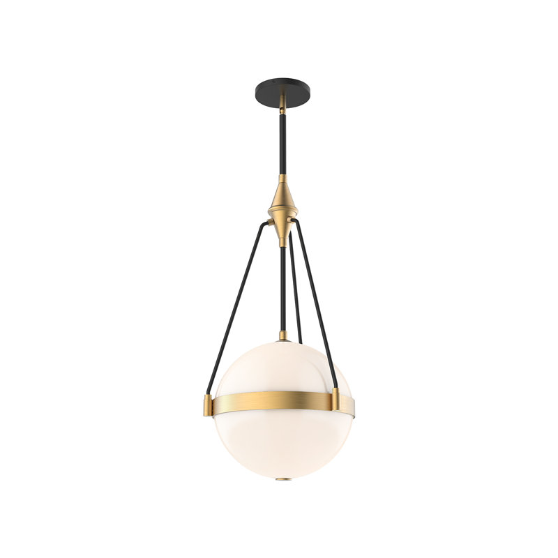 Luminaire suspendu sphérique simple à 3 lumières Harmony, Or brossé