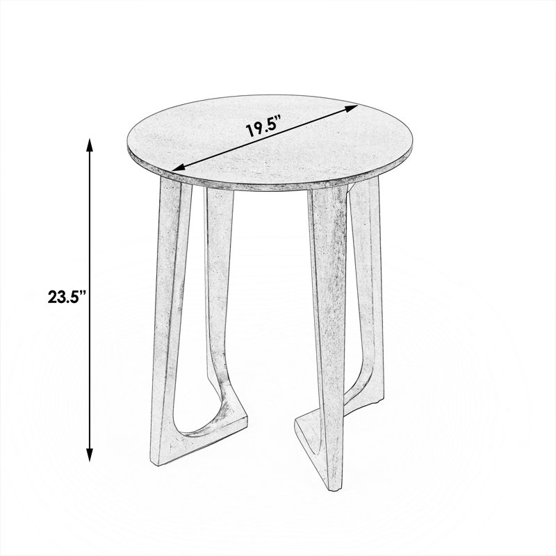 Espresso Sheesham Solid Wood Round Modern End Table