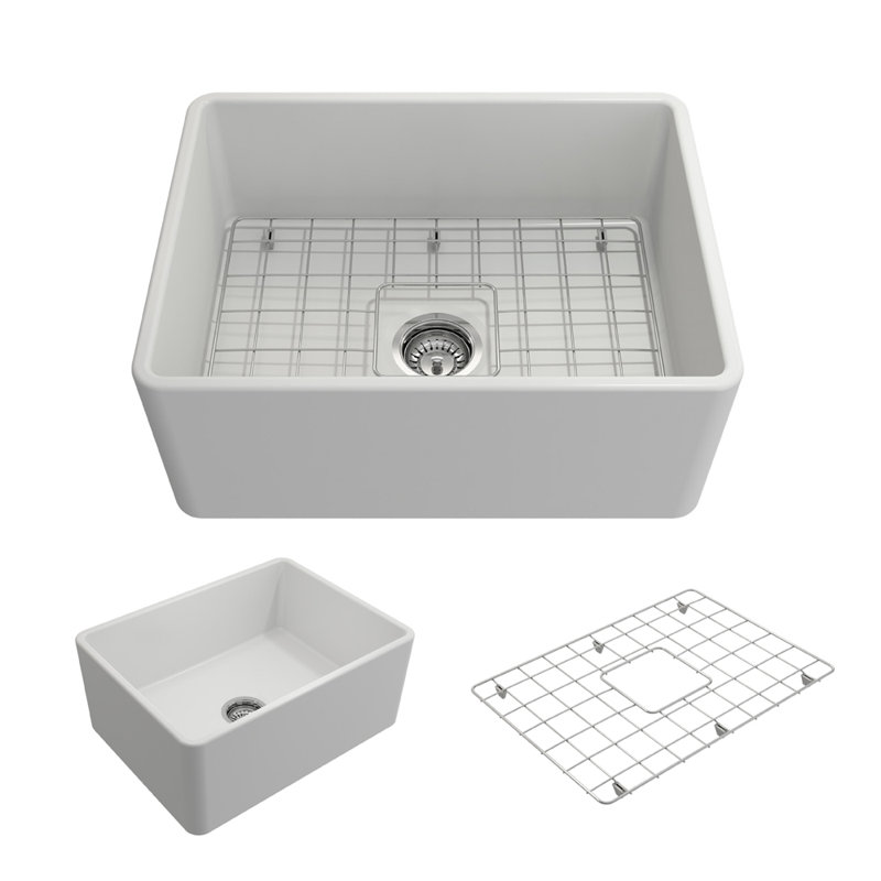 24'' L Kitchen Sink, Matte White