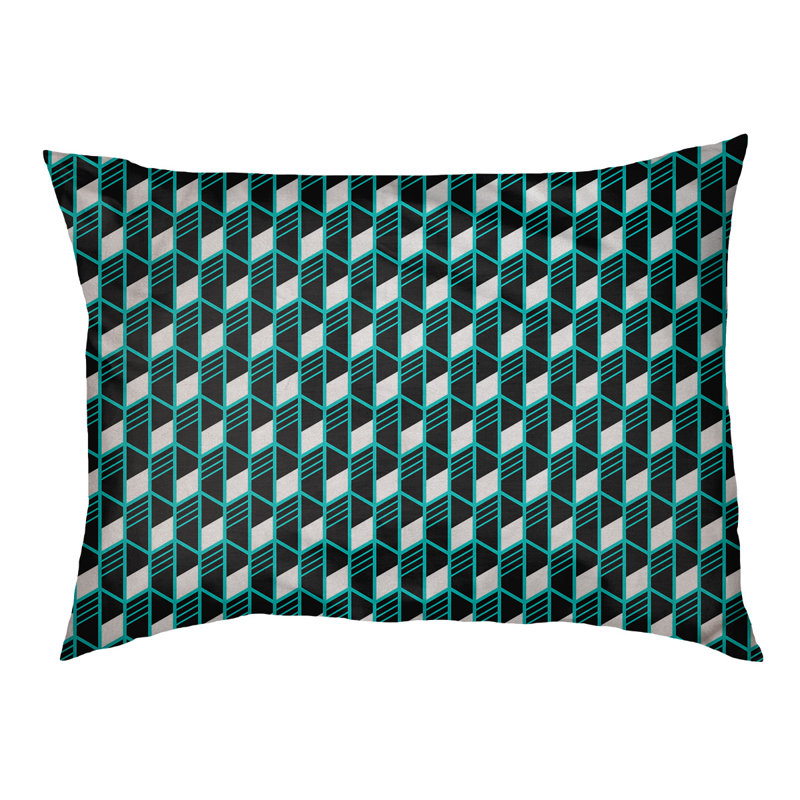 Coussin pour chien Byrge, Moyen (L 29,5 po x P19,5 po x H 9,5 po), Sarcelle / Noir