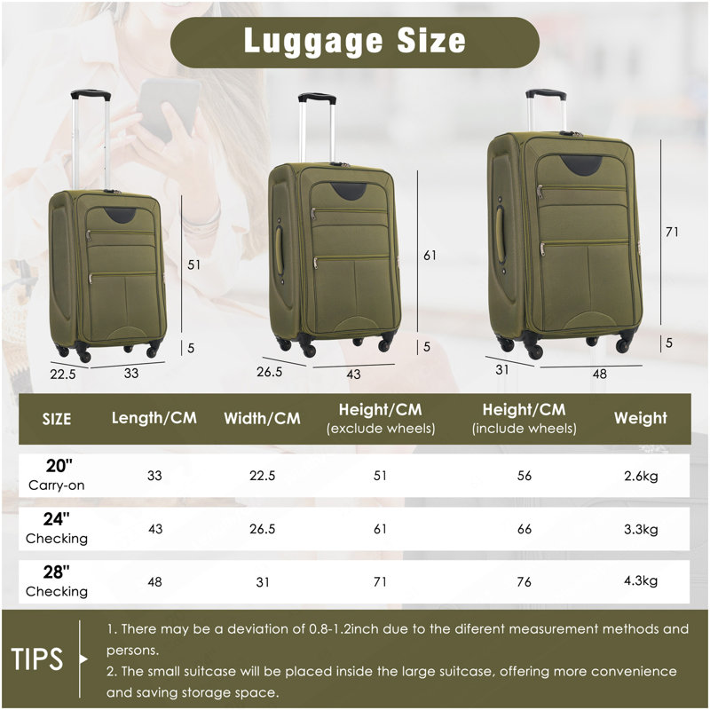 Ensemble de 3 valises extensibles Softside Valise