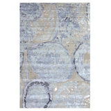 Hand-Knotted High-Quality Blue and Silver Area Rug