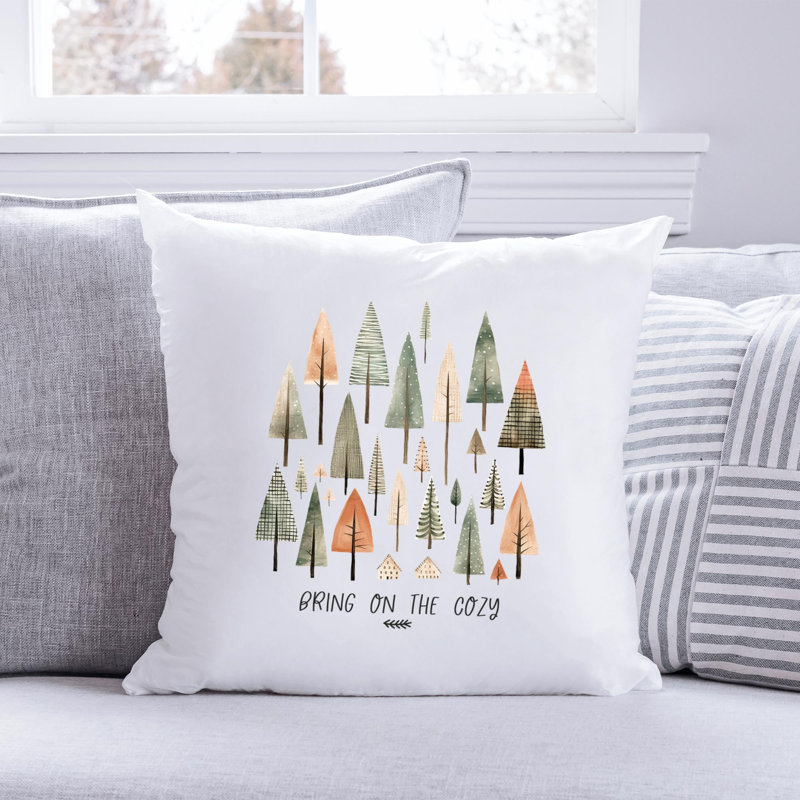 11_CozyChristmas Polyester/Polyester Blend Reversible Throw Pillow, 14" x 14"