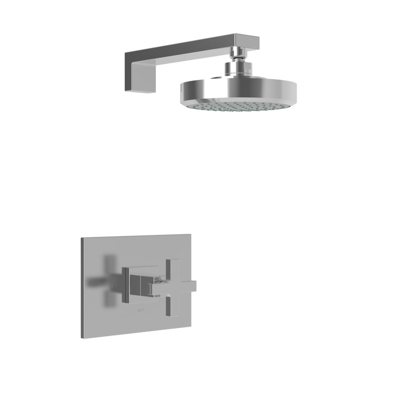 Skylar Balanced Pressure Shower Trim Set with Shower Head, Antique Brass