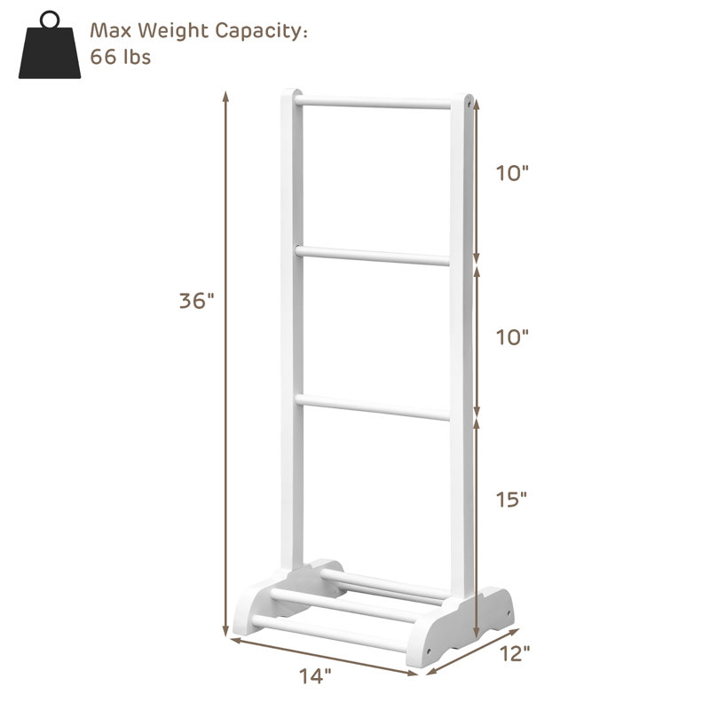 Porte-serviettes autoportant costway, Blanc