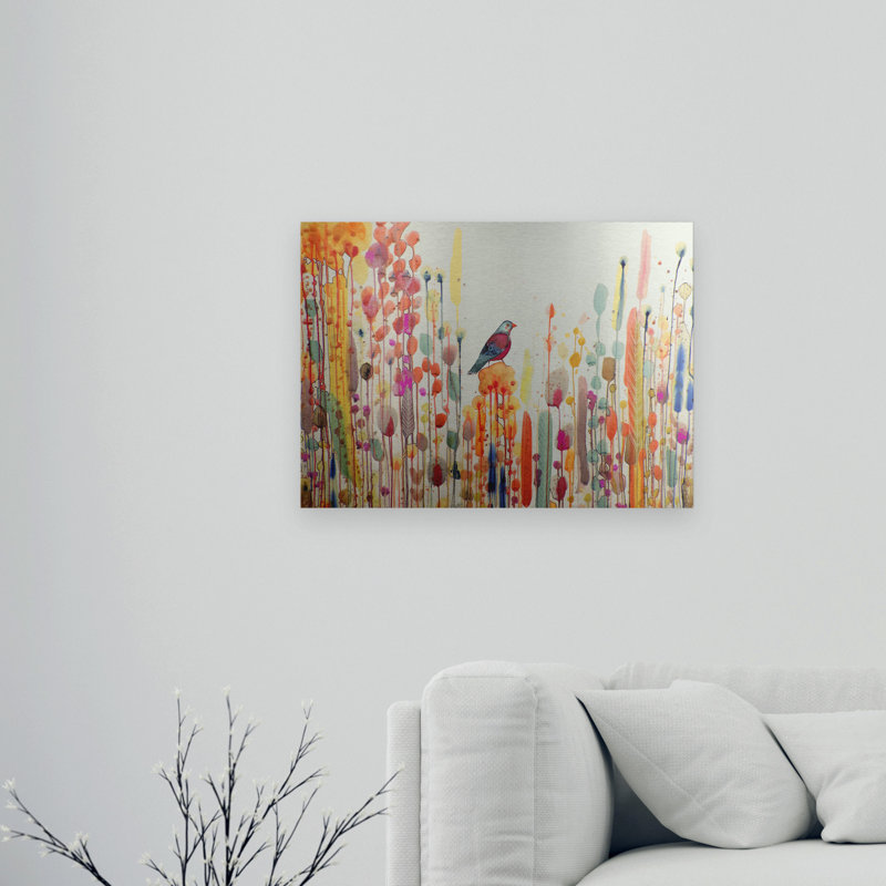 Art flottant en aluminium brossé «Joie De Vivre» par Sylvie Demers