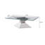 Table basse en acier inoxydable avec plateau en verre et chrome