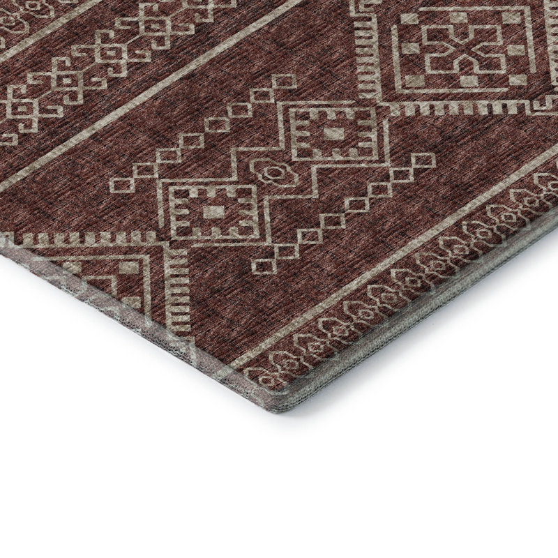 Premium Machine Washable Vivijana AMF120 Paprika, Rectangle 2'6" x 3'10"