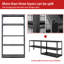 Étagères de rangement en métal H 78 po à 5 niveaux pour tablettes de garage Étagères de rangement robustes 2000LBS