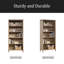 Bibliothèque à 5 tablettes avec rangement dissimulé