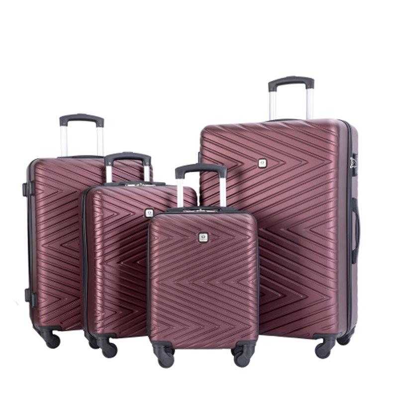 Valise légère en ABS 4 pièces avec roulettes rotatives, 24 pouces et 28 pouces avec serrure TSA, (16/20/24/28)