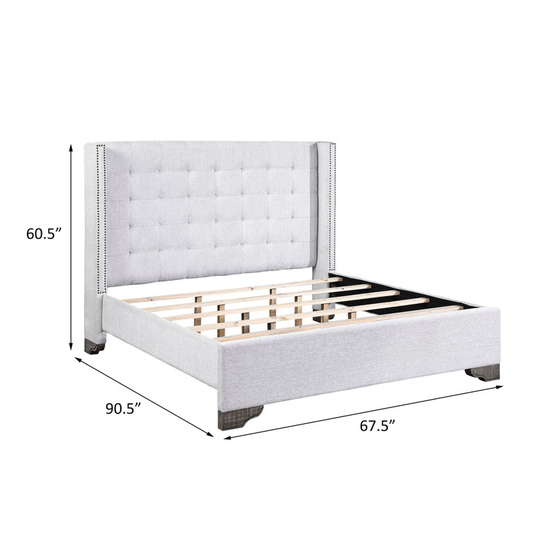 Dunagan Upholstered Wingback Bed