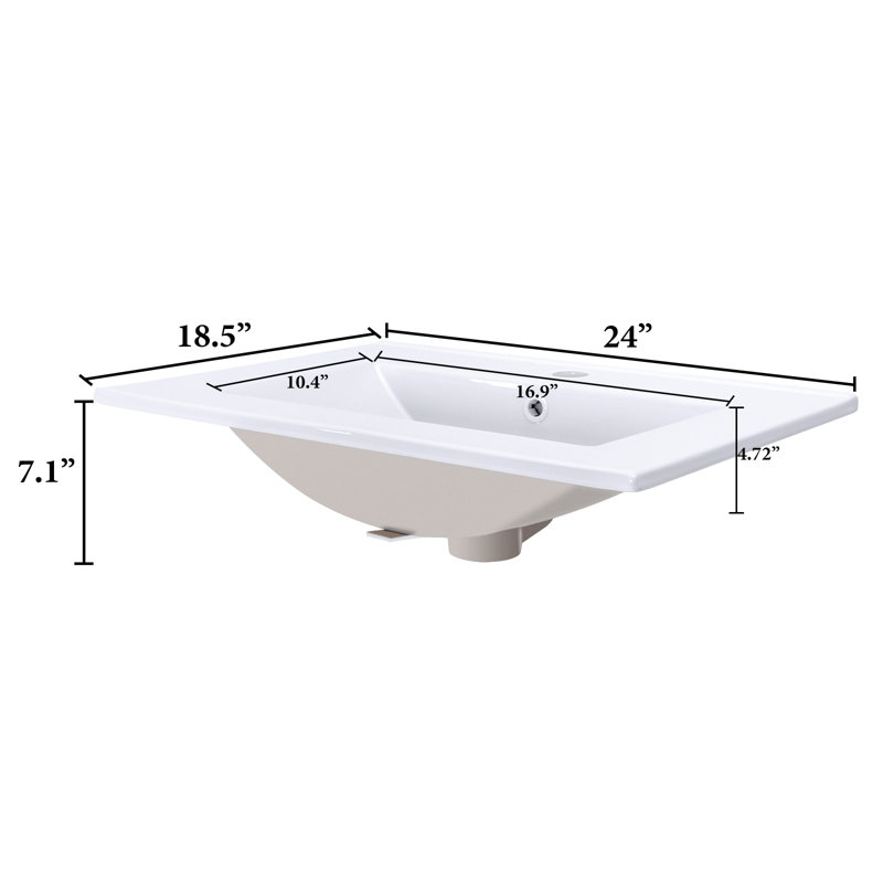 Meuble-lavabo simple mural 23,4 po Petronille