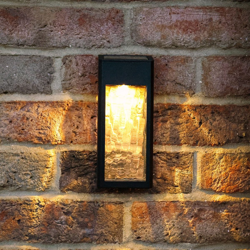 17.2cm H Solar Powered Integrated LED Outdoor Wall Lantern