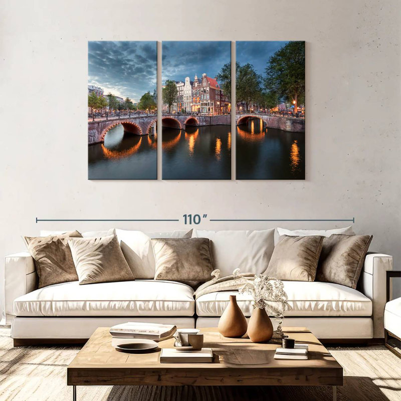 Amsterdam Bridge Canals, 48" H x 74" W