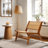 Calden Solid Wood and Rattan Accent Chair
