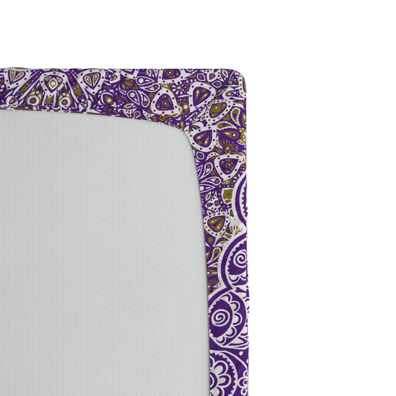 Microfiber Fitted Sheet, Twin Fitted Sheet, Purple/Yellow