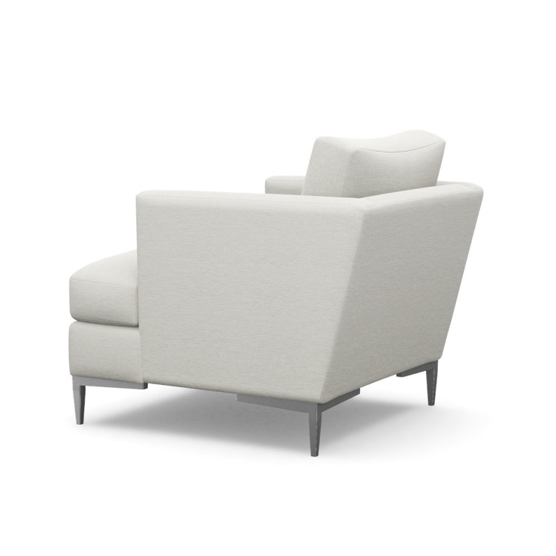 Aiden Accent Chair, Polished Stainless, Neutral Olefin Blend