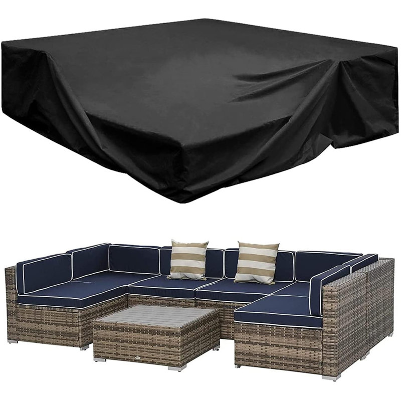 Water Resistant Patio Sectional Cover For Outdoor Furniture, 28" H x 126" W x 126" D