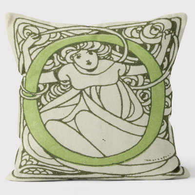 Art Nouveau Alphabet "O" Cushion