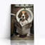 Beagle Reading Newspaper - Wrapped Canvas Print