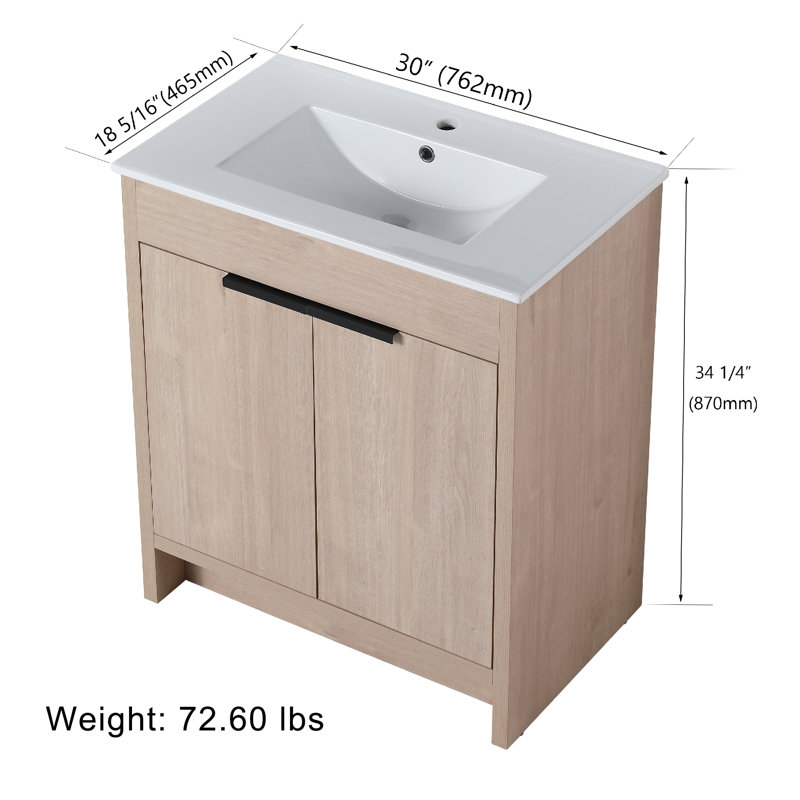 Ensemble de meuble-lavabo simple 30 po, Blanc