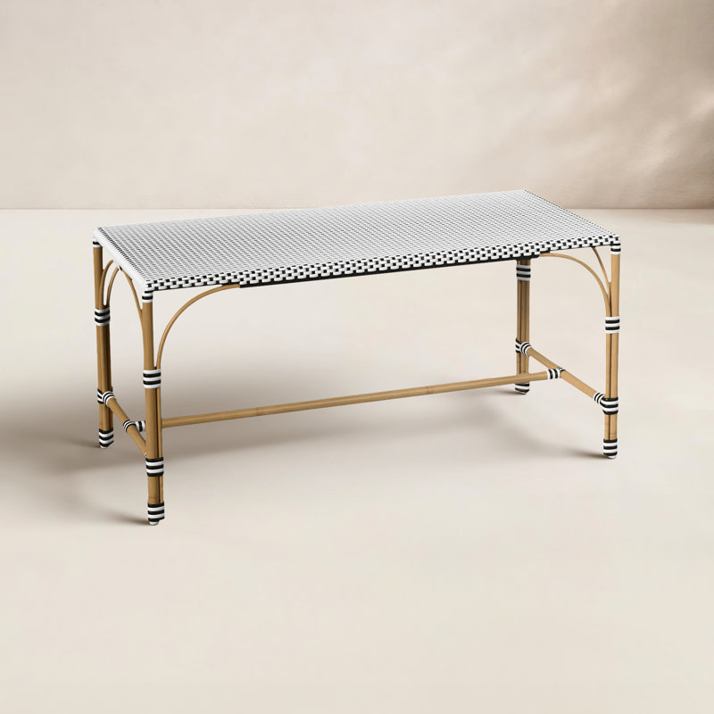 Banc de pique-nique en aluminium , Noir / blanc