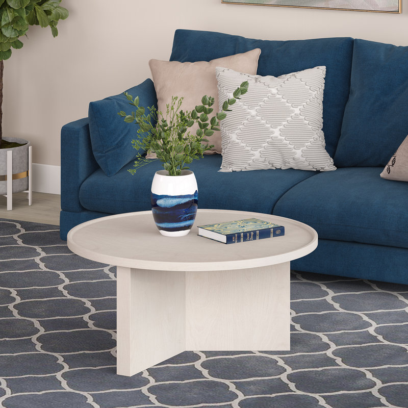 Buril Pedestal Coffee Table, Ivory