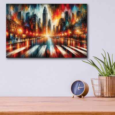Art mural en verre épique «Urban Abstract 3» par Rey Klimt, 16 po x 12 po