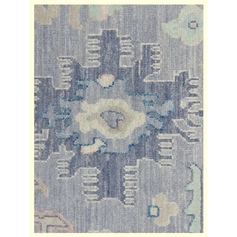 Pacific Ushak Wool Weft 9x12 Grey / Blue Transitional Hand Knotted Rug