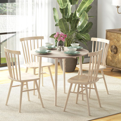Petite table de cuisine, table rabattable à abattants pour petits espaces, table de salle à manger pliante ronde avec pieds en bois massif pour la cuisine et la salle à manger, couleur chêne, 35 pouces