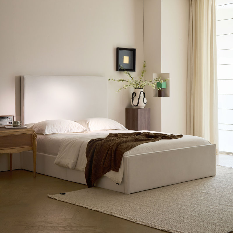 Stephanie Upholstered Bed, King, White