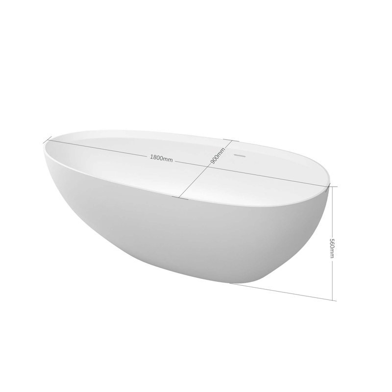 71'' x 35'' Soaking Solid Surface Bathtub