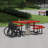 Leisure Craft 46" Square ADA Accessible Outdoor Picnic Table with 3 Bench Seats-2077637789