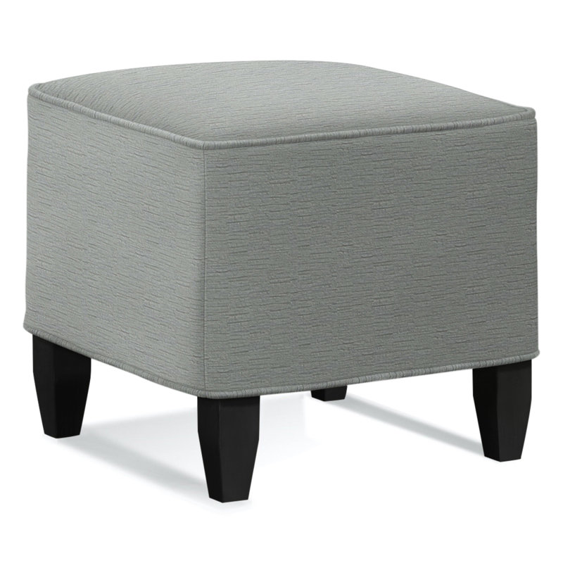 Brooklyn Square Ottoman, Brown Geometric, 0456-33, Antique Black